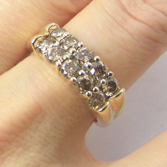 1.40 ct Brown DIAMOND 10KY Gold Ring w/Certificate - Picture 7 of 8